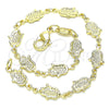 Pulsera Elegante 03.326.0017.08 Oro Laminado, Diseño de Mano de Dios, Pulido, Tono Dorado (07 MM Thickness, 8 Inches Length)