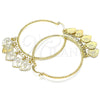 Argolla Grande 02.380.0071.50 Oro Laminado, Diseño de Corazón, Diamantado, Tono Dorado