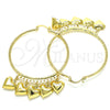 Argolla Grande 02.380.0022.1.50 Oro Laminado, Diseño de Corazón, Diamantado, Tono Dorado