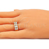 Anillo Multi Piedra 01.210.0147.09 Oro Laminado, con Blanca Zirconia Cubica, Pulido, Tono Dorado (Size 9)