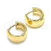 Argolla Huggie 02.156.0563.15 Oro Laminado, Pulido, Tono Dorado