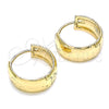 Argolla Huggie 02.156.0563.20 Oro Laminado, Pulido, Tono Dorado