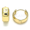 Argolla Huggie 02.156.0563.20 Oro Laminado, Pulido, Tono Dorado