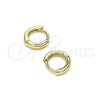 Argolla Huggie 02.156.0564.10 Oro Laminado, Pulido, Tono Dorado