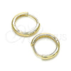 Argolla Huggie 02.156.0564.15 Oro Laminado, Pulido, Tono Dorado