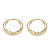 Argolla Huggie 02.156.0564.15 Oro Laminado, Pulido, Tono Dorado