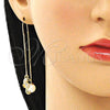 Arete Violador 02.210.0506 Oro Laminado, con Blanca and Negro Micro Pave, Pulido, Tono Dorado