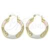 Argolla Mediana 02.170.0391.30 Oro Laminado, Diamantado, Tres Tonos