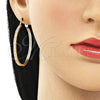Argolla Mediana 02.185.0005.40 Oro Laminado, con Blanca Micro Pave, Pulido, Tono Dorado