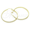 Argolla Grande 02.185.0005.50 Oro Laminado, con Blanca Micro Pave, Pulido, Tono Dorado