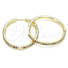 Argolla Huggie 02.185.0007.1.35 Oro Laminado, con Multicolor Zirconia Cubica, Pulido, Tono Dorado