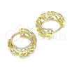 Argolla Huggie 02.210.0524.15 Oro Laminado, Pulido, Tono Dorado