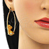 Argolla Grande 02.380.0075.50 Oro Laminado, Diseño de Osito, Resinado Amarillo, Tono Dorado