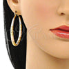 Argolla Grande 02.170.0392.50 Oro Laminado, Diamantado, Tres Tonos