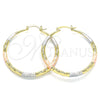 Argolla Grande 02.170.0392.50 Oro Laminado, Diamantado, Tres Tonos