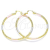 Argolla Grande 02.170.0394.60 Oro Laminado, Diamantado, Tres Tonos