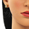 Arete Dormilona 02.344.0094 Oro Laminado, con Blanca Micro Pave, Pulido, Tono Dorado
