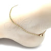 Tobillera Básica 04.213.0213.10 Oro Laminado, Diseño de Mariner, Pulido, Tono Dorado (03 MM Thickness, 10 Inches Length)