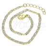 Tobillera Básica 04.213.0214.10 Oro Laminado, Diseño de Mariner, Pulido, Tono Dorado (03 MM Thickness, 10 Inches Length)