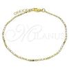 Tobillera Básica 04.213.0051.10 Oro Laminado, Diseño de Mariner, Pulido, Tono Dorado (02 MM Thickness, 10 Inches Length)
