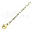 Tobillera Básica 04.213.0080.10 Oro Laminado, Diseño de Mariner, Pulido, Tono Dorado (02 MM Thickness, 10 Inches Length)