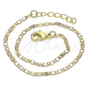 Tobillera Básica 04.213.0080.10 Oro Laminado, Diseño de Mariner, Pulido, Tono Dorado (02 MM Thickness, 10 Inches Length)