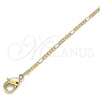 Tobillera Básica 04.213.0218.10 Oro Laminado, Pulido, Tono Dorado (02 MM Thickness, 10 Inches Length)