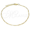 Tobillera Básica 04.213.0218.10 Oro Laminado, Pulido, Tono Dorado (02 MM Thickness, 10 Inches Length)