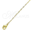 Tobillera Básica 04.213.0226.11 Oro Laminado, Pulido, Tono Dorado (02 MM Thickness, 11 Inches Length)