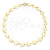 Pulsera Elegante 03.09.0083.07 Oro Laminado, Diseño de Flor, Pulido, Tono Dorado (04 MM Thickness, 7 Inches Length)