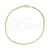 Pulsera Elegante 03.09.0089.07 Oro Laminado, Diseño de Torcido, Pulido, Tono Dorado (02 MM Thickness, 7 Inches Length)