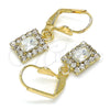 Arete Colgante 02.122.0117.5 Oro Laminado, con Blanca Cristal, Pulido, Tono Dorado