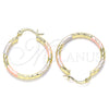 Argolla Mediana 02.213.0155.1.30 Oro Laminado, Diamantado, Tres Tonos