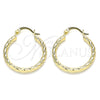Argolla Pequeña 02.213.0155.25 Oro Laminado, Diamantado, Tono Dorado