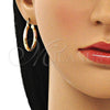 Argolla Pequeña 02.213.0152.1.25 Oro Laminado, Diamantado, Tres Tonos