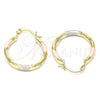 Argolla Pequeña 02.213.0152.1.25 Oro Laminado, Diamantado, Tres Tonos