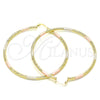 Argolla Extra Grande 02.213.0247.70 Oro Laminado, Diamantado, Tres Tonos
