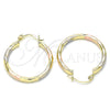 Argolla Mediana 02.213.0249.30 Oro Laminado, Diamantado, Tres Tonos