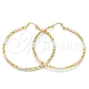 Argolla Grande 02.213.0250.60 Oro Laminado, Diamantado, Tres Tonos