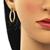 Argolla Pequeña 02.213.0251.25 Oro Laminado, Diamantado, Tres Tonos