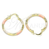 Argolla Mediana 02.213.0254.30 Oro Laminado, Diamantado, Tres Tonos