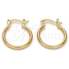 Argolla Pequeña 02.58.0020.15 Oro Laminado, Pulido, Tono Dorado