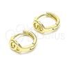 Argolla Huggie 02.213.0274.12 Oro Laminado, Pulido, Tono Dorado