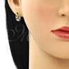 Argolla Huggie 02.213.0276.12 Oro Laminado, Diseño de Manzana, Pulido, Tono Dorado