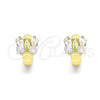 Argolla Huggie 02.213.0283.10 Oro Laminado, con Blanca Zirconia Cubica, Pulido, Tono Dorado
