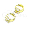 Argolla Huggie 02.213.0283.10 Oro Laminado, con Blanca Zirconia Cubica, Pulido, Tono Dorado