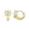 Argolla Huggie 02.213.0283.10 Oro Laminado, con Blanca Zirconia Cubica, Pulido, Tono Dorado