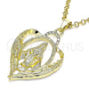 Dije Religioso 05.213.0117 Oro Laminado, Diseño de Virgen Maria, con Blanca Cristal, Pulido, Tono Dorado