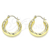 Argolla Pequeña 02.213.0311.25 Oro Laminado, Diamantado, Tono Dorado