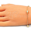 Pulsera Elegante 03.213.0129.08 Oro Laminado, Diseño de Bola, Pulido, Tono Dorado (01 MM Thickness, 8 Inches Length)